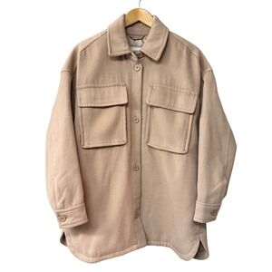 Abercrombie & Fitch Oversized Cozy Shirt Jacket | Light Brown | Medium | EUC